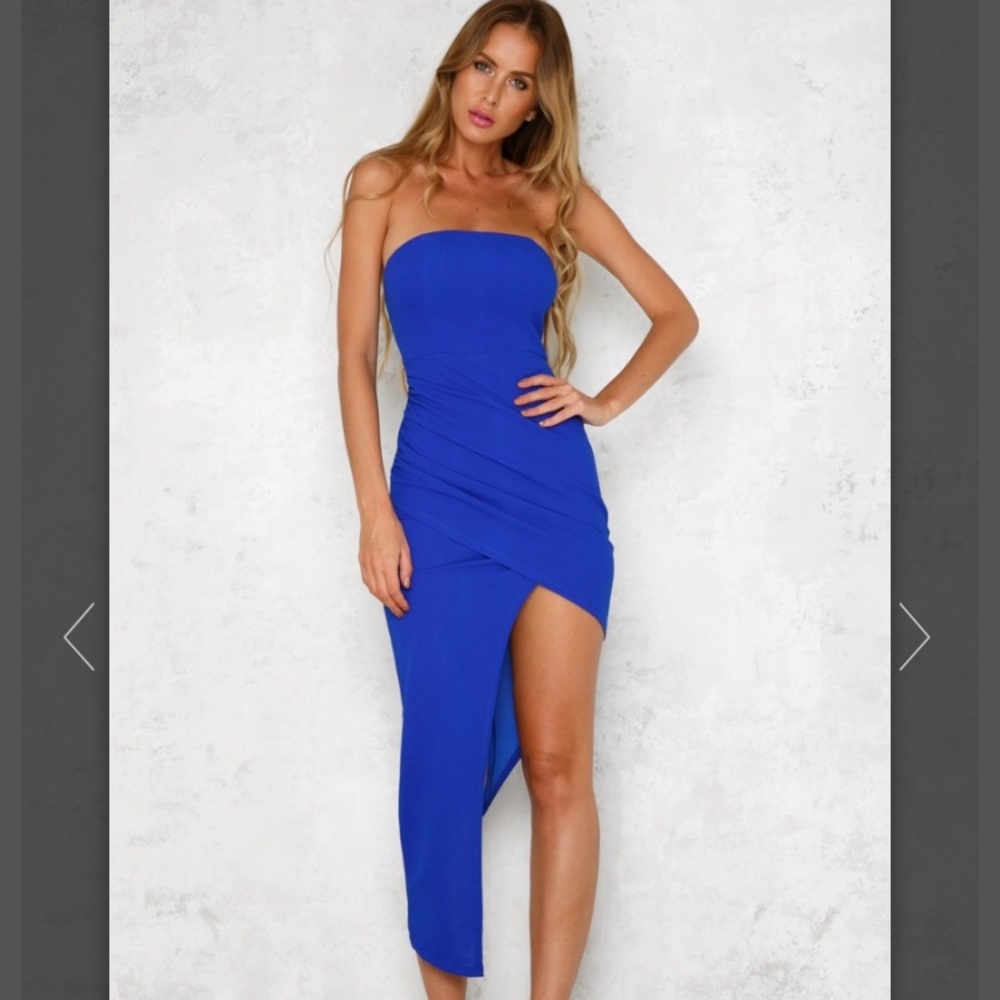 Hello Molly Cobalt blue asymmetrical dress